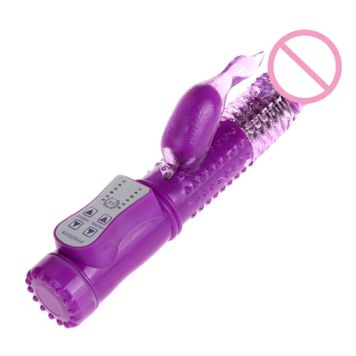 إعادة شحن الدفع الدوار G Spot Dildo مهبل مزدوج جنس الأرنب المهبل الاهتزاز للنساء