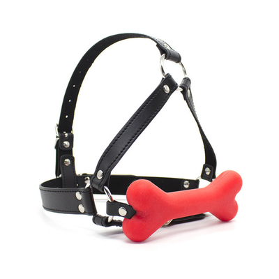 كلب العظام فم مقبض سليكون BDSM الجلد الأزواج مغازلة الاحتياط لعب الكبار للزوجين