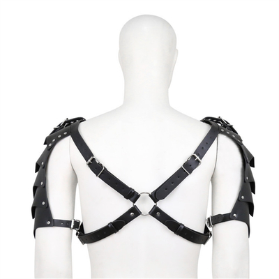أحدث تصميم رائع BDSM عبودية فيتش رجالي حزام الكتف الجلد المزيف الشاذ حزام صدر أسود