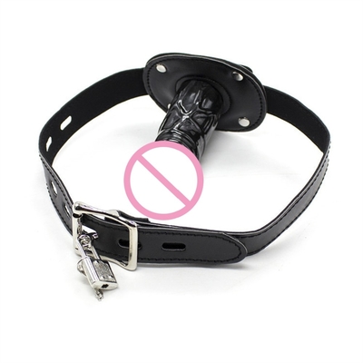 SM Adult Erotica Dildo Mouth Plugs Long Black Dildos For Sex Open Mouth Bondage Gag منتجات البالغين البديلة